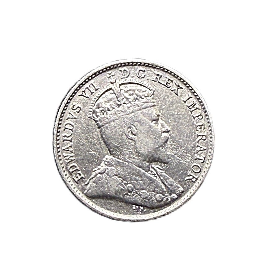 1902 Canada 5 Cents Edward VII Silver Coin