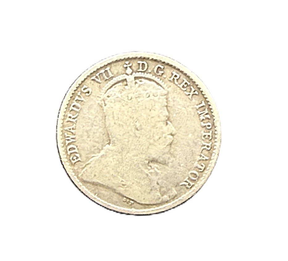 1905 Canada 5 Cents Edward VII Silver Coin