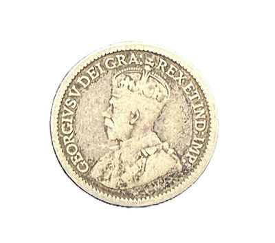 1912 Canada Silver 5 Cents George V Coin