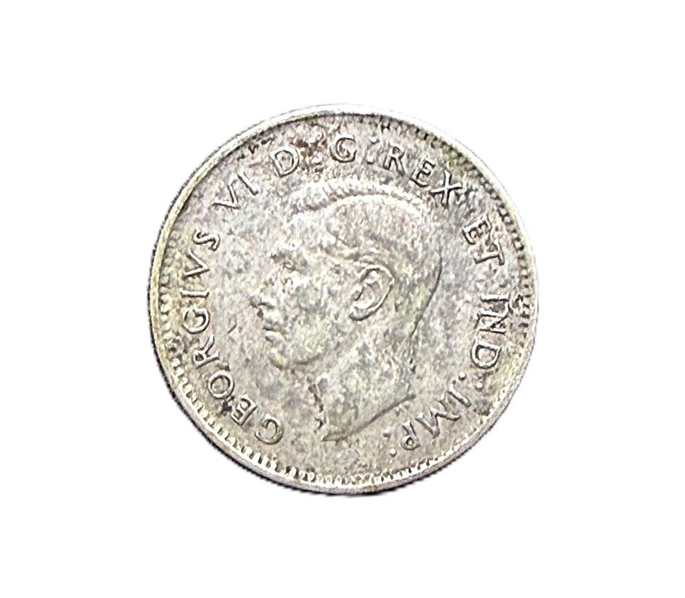 1947 Canada 10 Cents George VI Silver Coin (Bluenose)