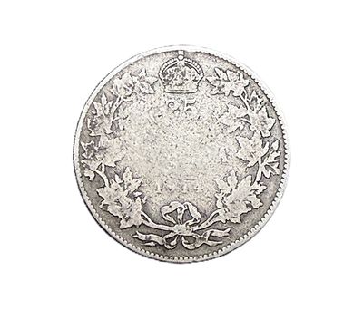1914 Canada Silver 25 Cents George V Coin