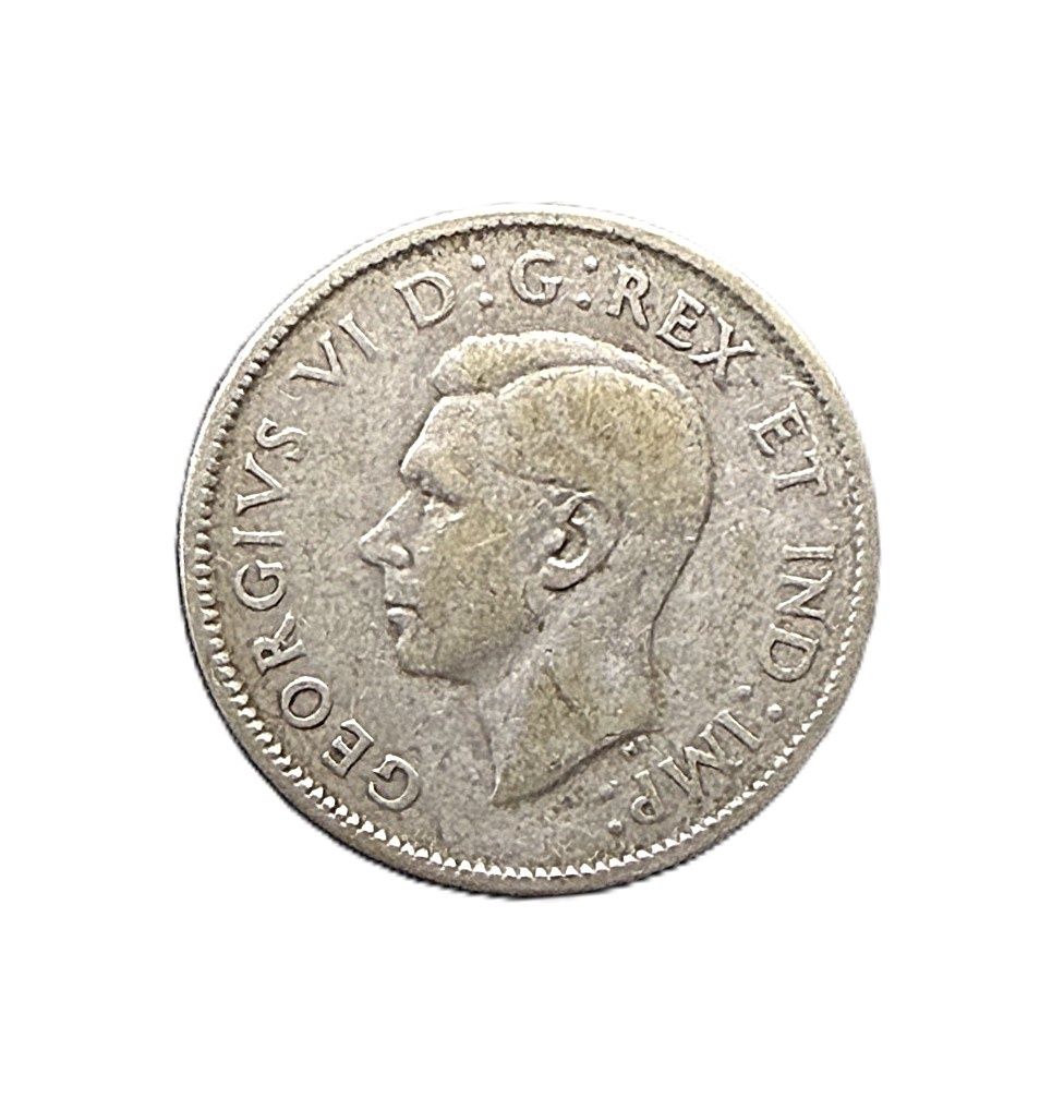 1947 Canada 25 Cents Dot Variety Silver Quarter George VI Caribou