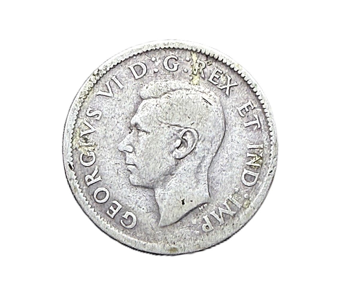 1943 Canada Silver 25 Cents George VI Caribou  Quarter