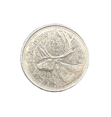 1969 Canada 25 Cents Elizabeth II Caribou