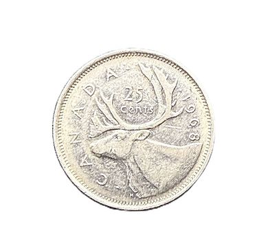 1968 Canada 25 Cents Elizabeth II Caribou