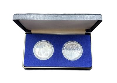 North Carolina State House &amp; Market House Silver Medal Set (2-pc)