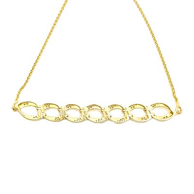 Sterling Silver Goldtone Cuban Link Bolo Bracelet- Size: 8" X 7.73mm