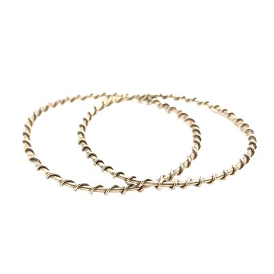 Sterling Silver Twisted Bangle Bracelet Set of 2
