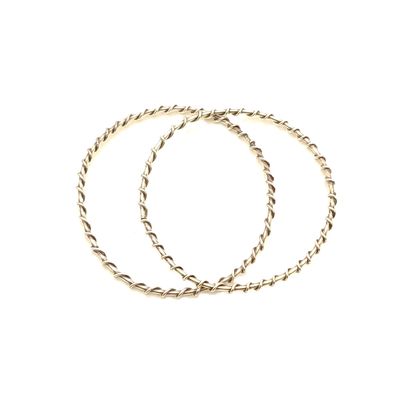 Sterling Silver Twisted Bangle Bracelet Set of 2