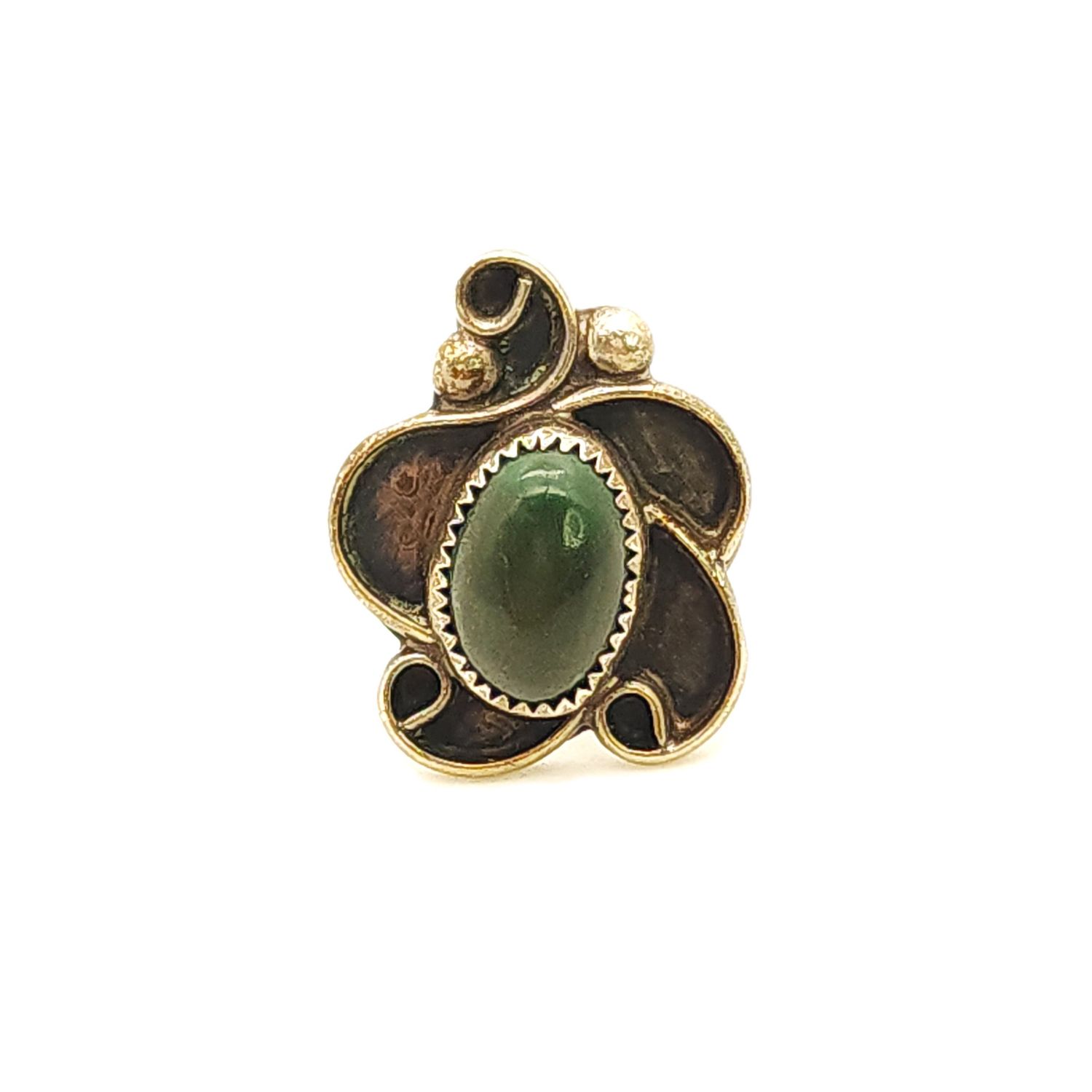 Sterling Silver Green Malachite Ring- Size: 4.5