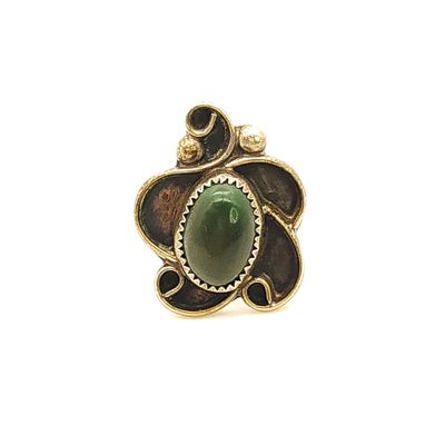 Sterling Silver Green Malachite Ring- Size: 4.5