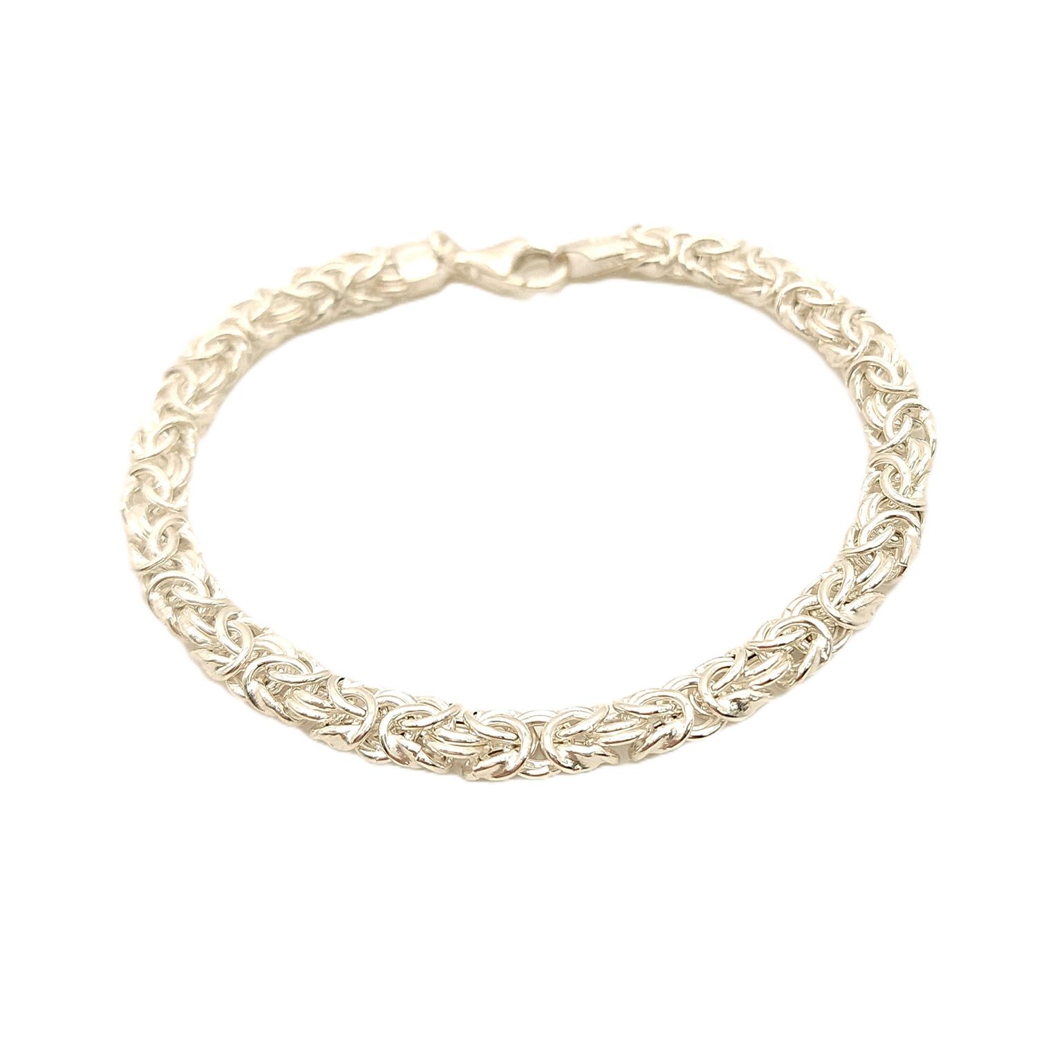Sterling Silver Byzantine Bracelet- Size: 8" X 6.42mm
