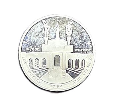 1984-S Los Angeles Olympiad Coliseum Commemorative Proof Silver Dollar