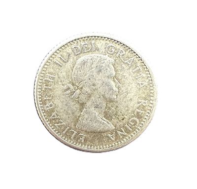 1960 Canada 10 Cents Silver Coin - Bluenose Dime