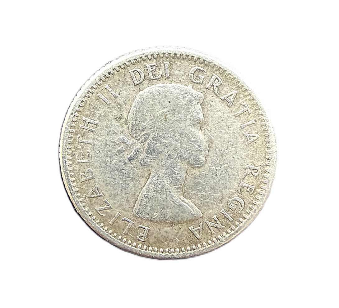 1956 Canada 10 Cents Silver Coin - Bluenose Dime