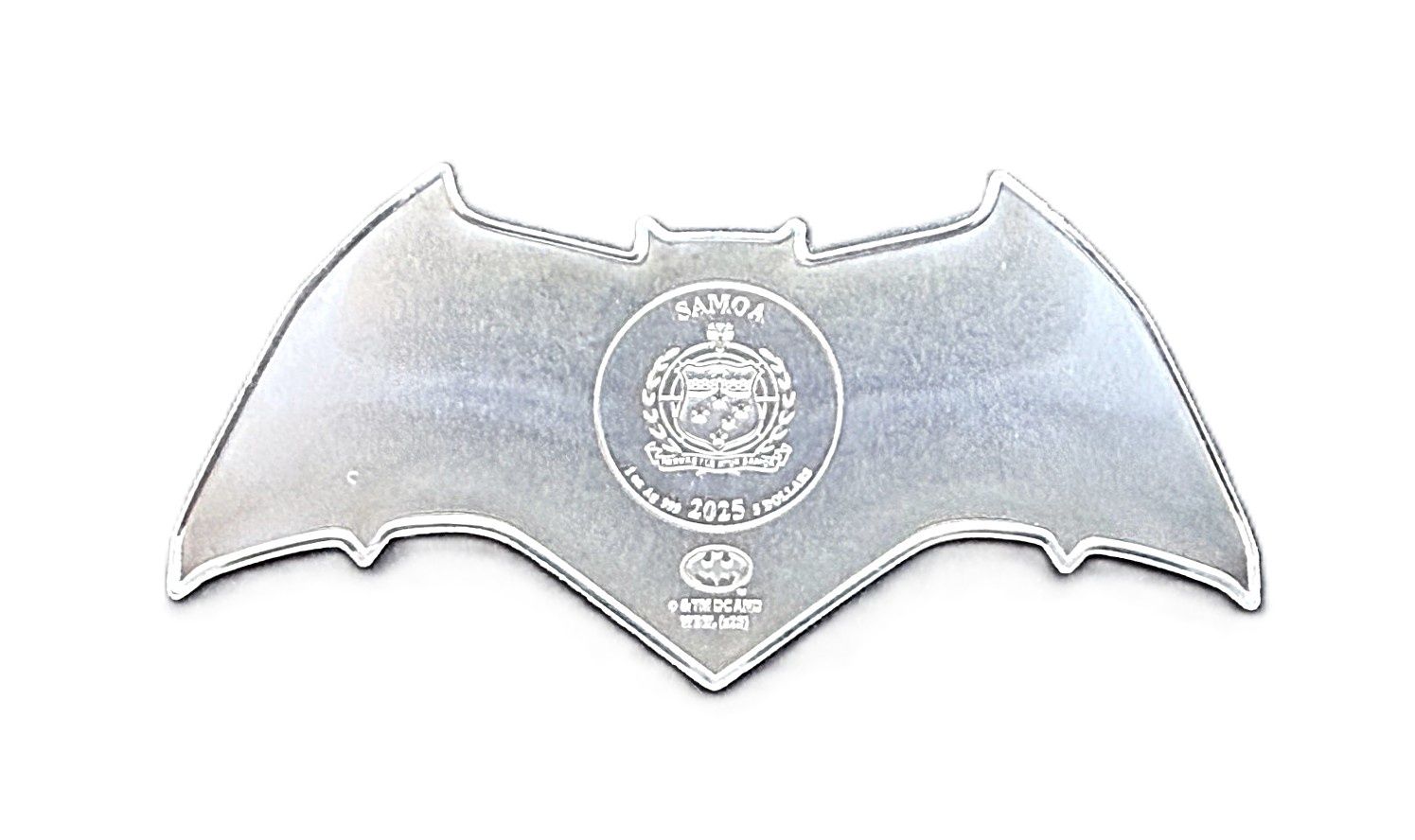 2025 Samoa 1 oz Silver Batman Batarang Shaped Coin - 5 Dollars