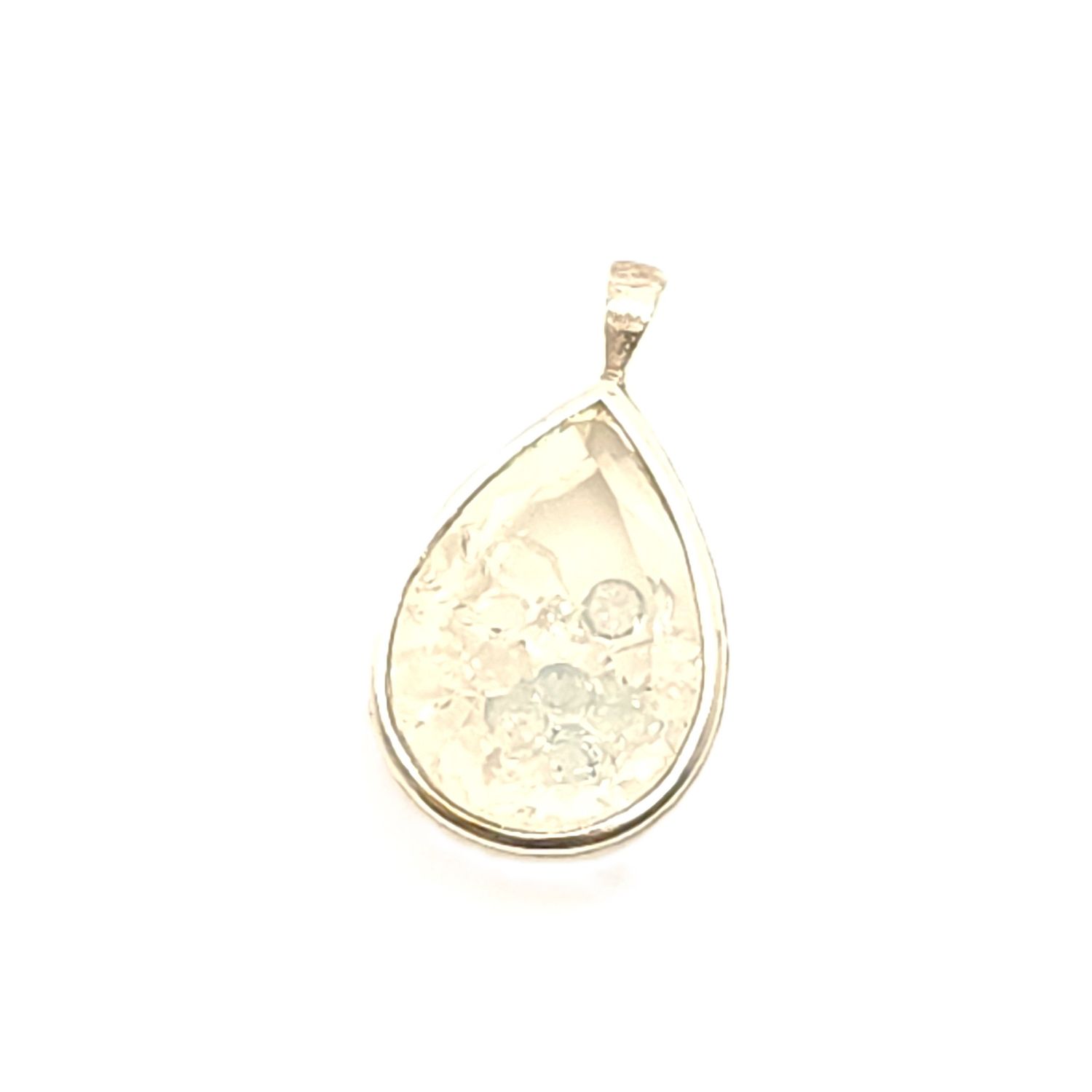 Sterling Silver Teardrop Shaker Pendant filled with loose Sparking Stones