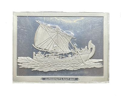Franklin Mint Hatshepsut’s Punt Ship c. 1500 B.C. Silver Ingot – Great Sailing Ships of History First Edition Proof
