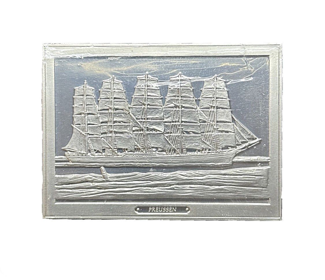 Franklin Mint Preussen 1902 Silver Ingot – Great Sailing Ships of History First Edition Proof