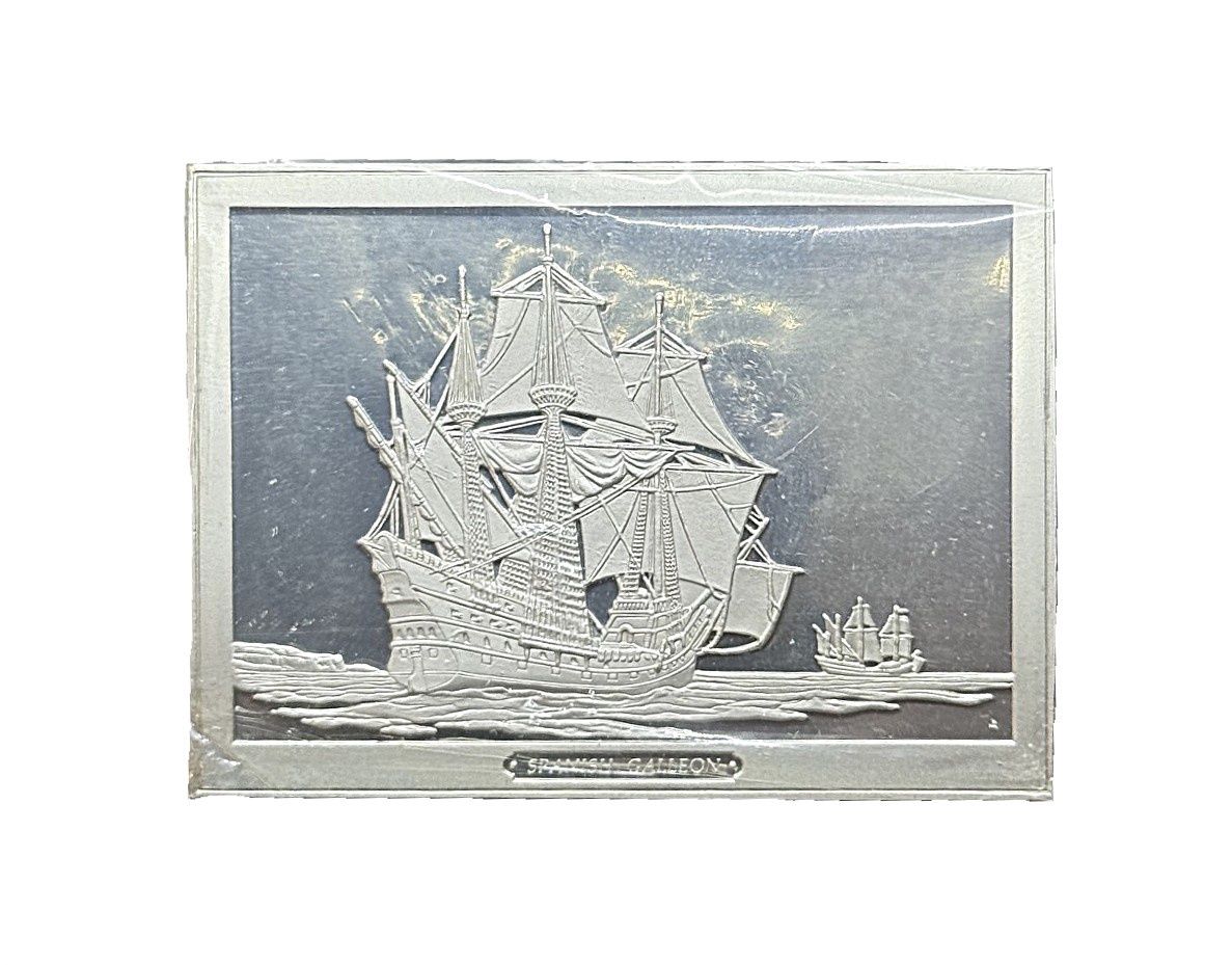 Franklin Mint Spanish Galleon Sixteenth Century Silver Ingot – Great Sailing Ships of History First Edition Proof