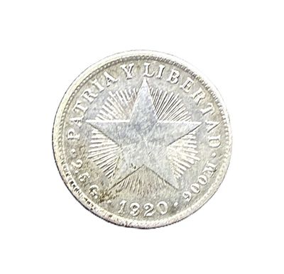 1920 Cuba Silver 10 Centavos Coin