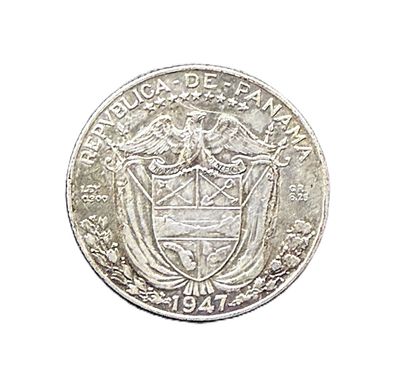 1947 Panama Silver 1/4 Cuarto de Balboa Vasco Nunez de Balboa Coin