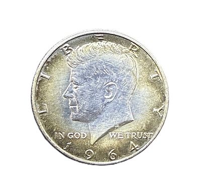 1964 Kennedy Half Dollar 90% Silver Coin - Toned