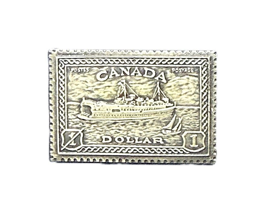 Canada 1946 Prince Edward Island Train Ferry $1 Stamp Replica Jerry Parker Silver
