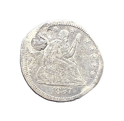 1857 Seated Liberty Silver Quarter