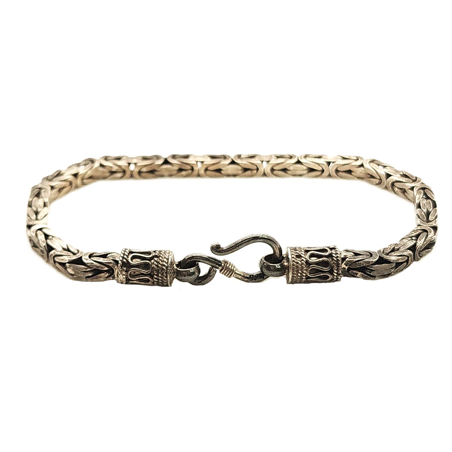 Sterling Silver Byzantine Bracelet- Size: 7.5" X 3.93mm