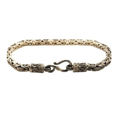 Sterling Silver Byzantine Bracelet- Size: 7.5" X 3.93mm