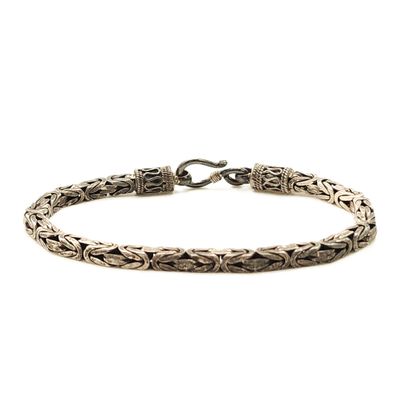 Sterling Silver Byzantine Bracelet- Size: 7.5" X 3.93mm