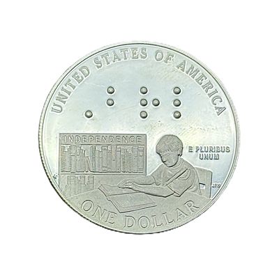 2009-P Louis Braille Bicentennial Silver Dollar