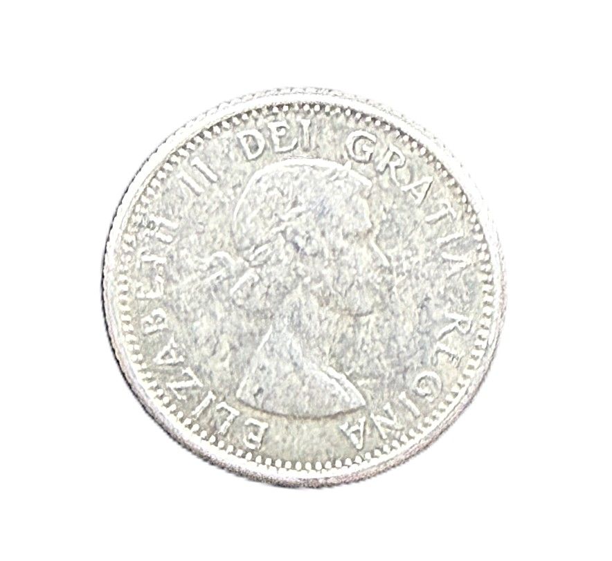 1960 Canada Silver 10 Cents Elizabeth II Bluenose Schooner Dime