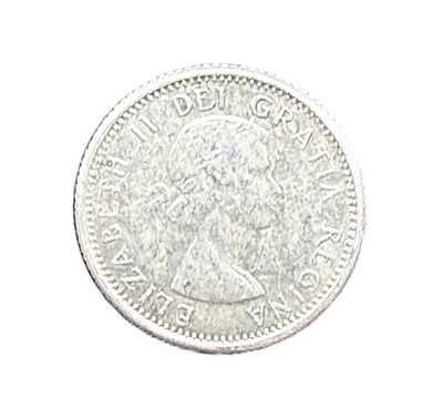 1960 Canada Silver 10 Cents Queen Elizabeth II Bluenose Dime