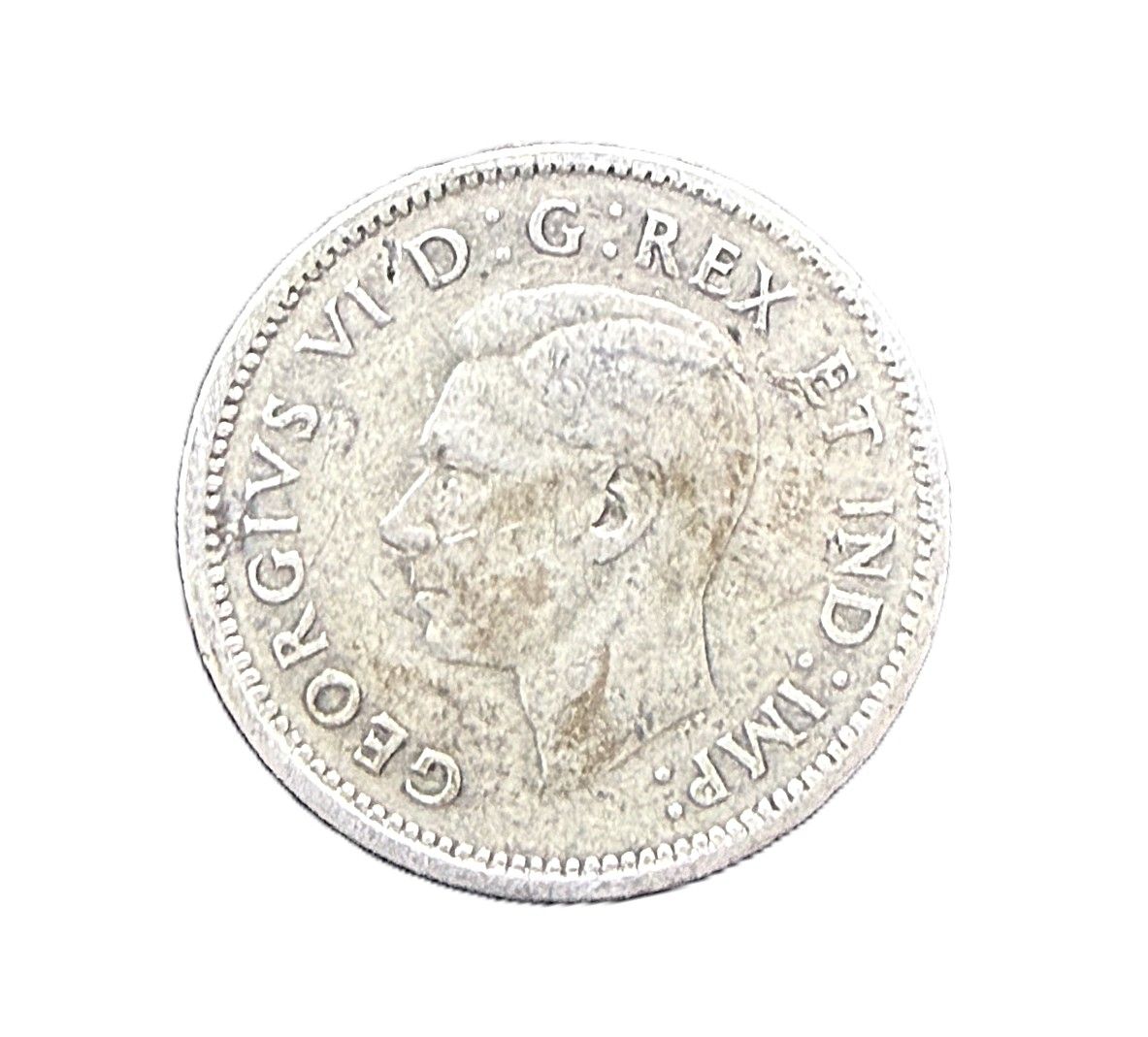 1945 Canada Silver 10 Cents George VI Dime
