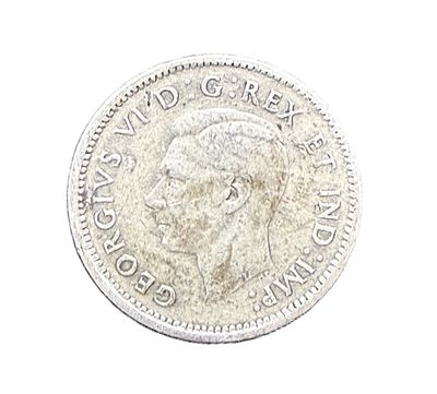 1945 Canada Silver 10 Cents King George VI Bluenose Dime