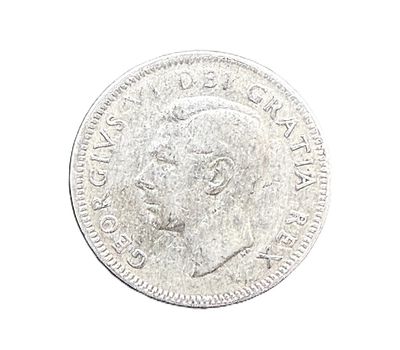 1949 Canada Silver 25 Cents- King George VI- Caribou Quarter