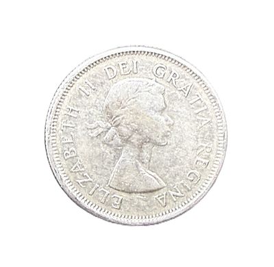 1963 Canada Silver  25 Cents-  Queen  Elizabeth II- Caribou Quarter