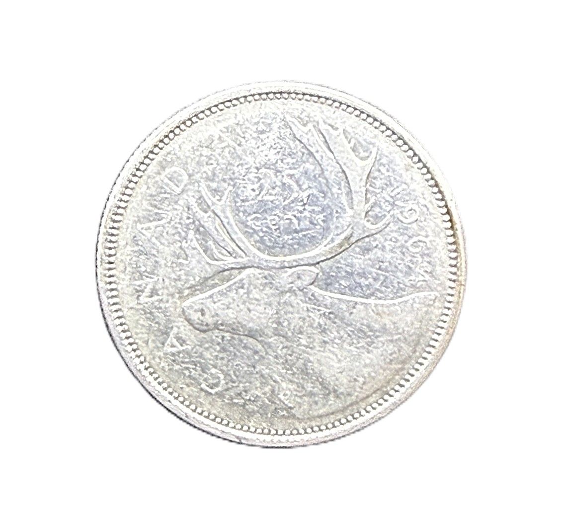 1964 Canada Silver 25 Cents Quarter Elizabeth II Caribou