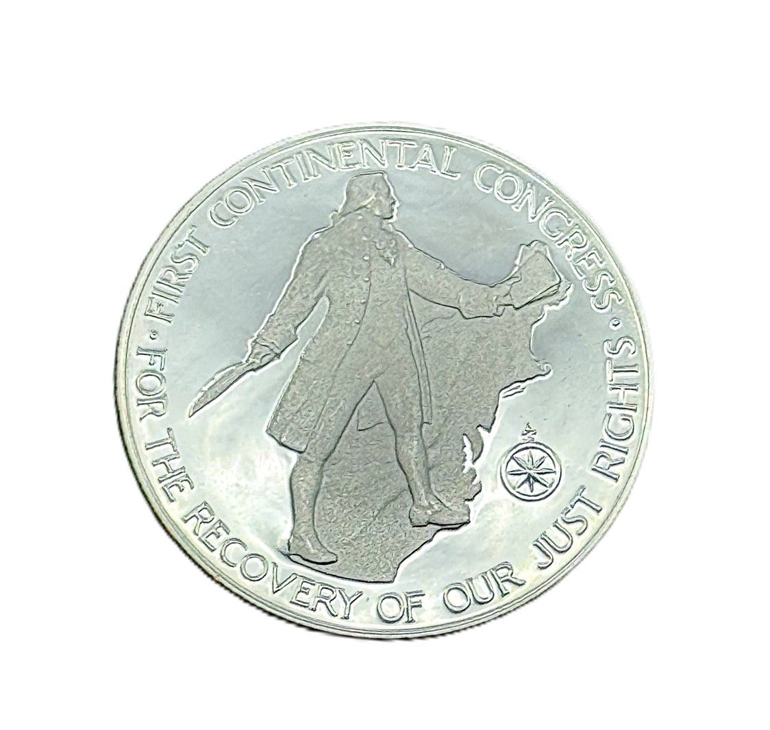 1974 US Mint American Revolution Bicentennial John Adams Sterling Silver Proof Medal