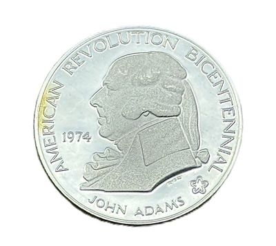 1974 US Mint American Revolution Bicentennial John Adams Sterling Silver Proof Medal