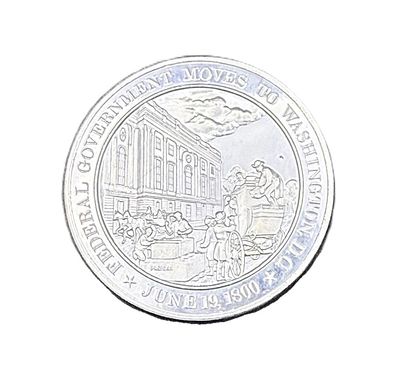 Rare Franklin Mint 1800 Federal Government Moves to Washington D.C. Sterling Silver Proof Medal