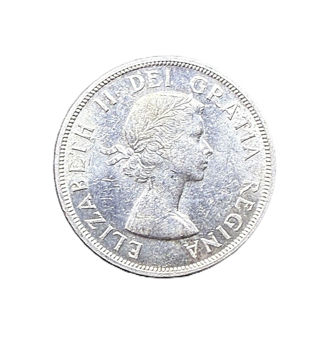 1958 Canada British Columbia Centennial Totem Pole Silver Dollar