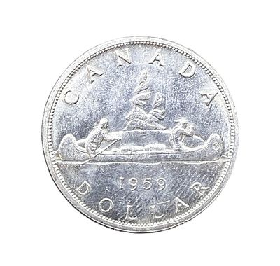 1959 Canada Silver Dollar Queen Elizabeth II "Voyager" Dollar