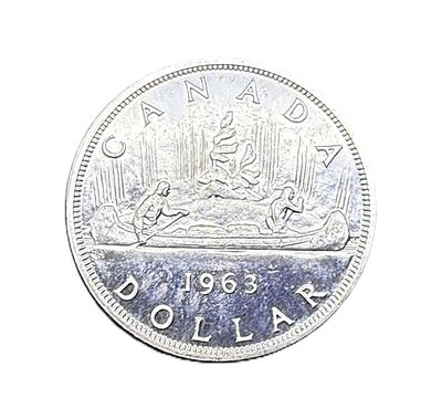 1963 Canada Silver Dollar Queen Elizabeth II Voyager Dollar