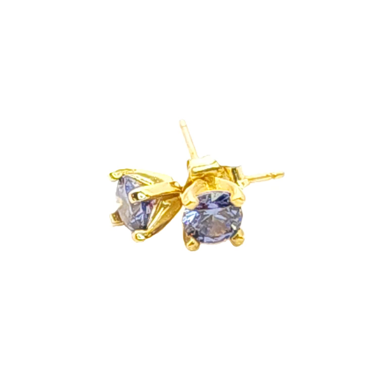 10k Gold Blue Tanzanite Stud Earrings