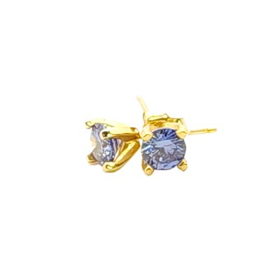 10k Gold Blue Tanzanite Stud Earrings