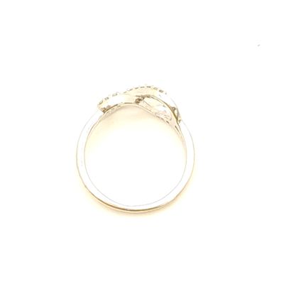 10k White Gold Infinity Diamond Ring- Size: 5.5