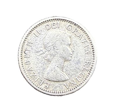 1957 Canada Silver 10 Cent Elizabeth II Bluenose Dime